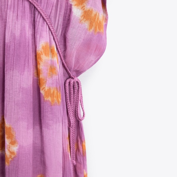 Zara limited edition printed cotton kaftan dress you cannot miss - Picture 8 of 8